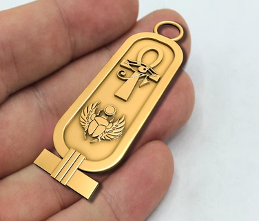 cartouch scarab ankh pendant jewelry gold printable silver egypt prototype stl printing pharaonic ancient bracelets necklaces inscriptions pendant scarab cartouche ankh cross pendants  3d print model - Mito3D