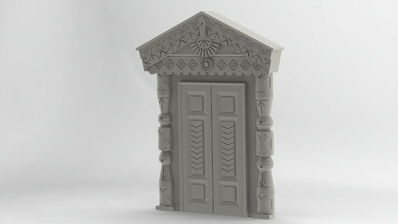 oyulmuş kapı portal 3d print model - Mito3D