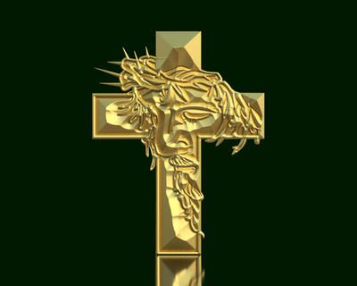 carved face jesus cross - symbol hope redemption Home crucifixion calvary slaughter redeemer pain love sorry faith holy spirit crucifix golgotha resurrection passion crown of thorns repentance compassion blood mercy 3d print model - Mito3D