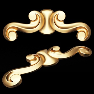 carved plaster molding decoration 028 Architecture decor scroll ornament classical baroque classic wood 3dmodel cnc ornamental wooden carving element medallion leaves cornice onlay 3d print model - Mito3D