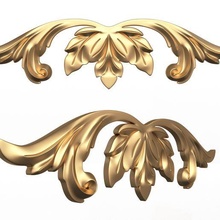 carved plaster molding decoration 02 architecture decor scroll ornament classical baroque classic wood 3dmodel cnc ornamental wooden carving element medallion leaves cornice onlay 3d print model - Mito3D