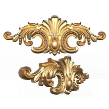 carved plaster molding decoration architecture decor scroll ornament classical baroque classic wood 3dmodel cnc ornamental wooden carving element medallion leaves cornice onlay 3d print model - Mito3D
