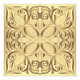 tallado loseta 01 decoración Desplazarse ornamento clásico barroco madera 3dmodel cnc ornamental elemento medallón hojas cornisa onlay 3d print model - Mito3D