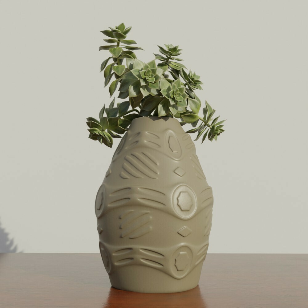 oyulmuş vazo tasarım 3D print model - Mito3D