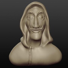 casa papel art figurine bust dali salvator mask 3d print model - Mito3D