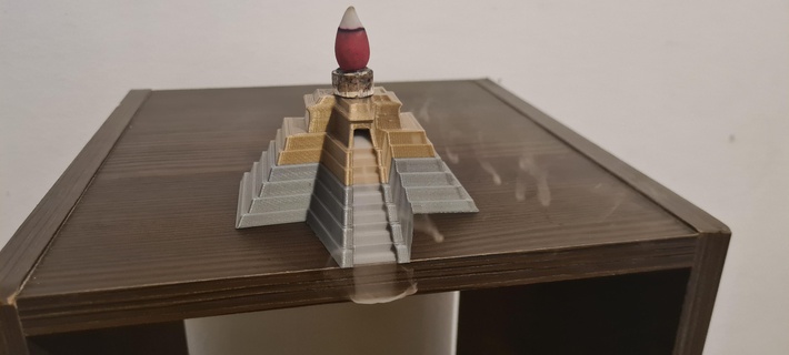 cascata fumaça Projeto arte deco pirâmide maya seja 3d print model - Mito3D
