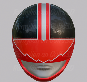 casco power ranger quantum red timeforce fashion stl helmet 3d print model - Mito3D