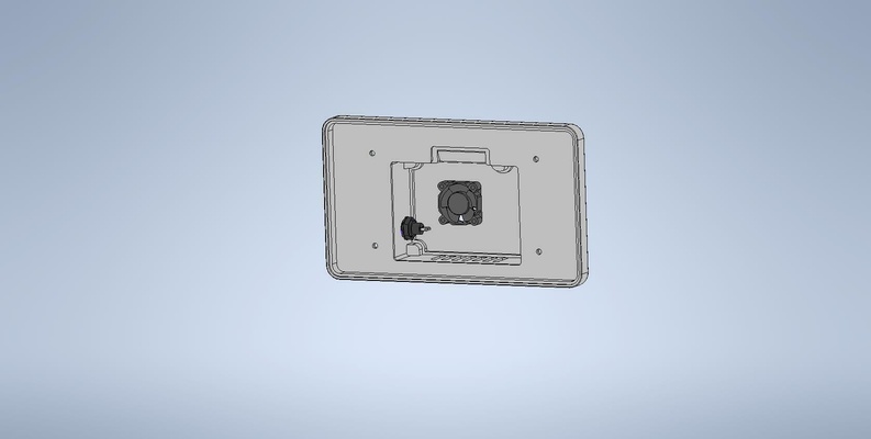 cas gaine 7'' afficher rpi3 arrière couverture vis 3d print model - Mito3D