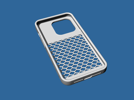 caso funda iphone 14 Pro hexagonal patrón 3d print model - Mito3D