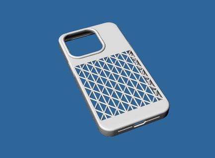 caso funda iphone 14 Pro triangular patrón 1 celular max iphone14 tecnología manzana smartphone casoiphone reloj teléfono airpods 3d print model - Mito3D