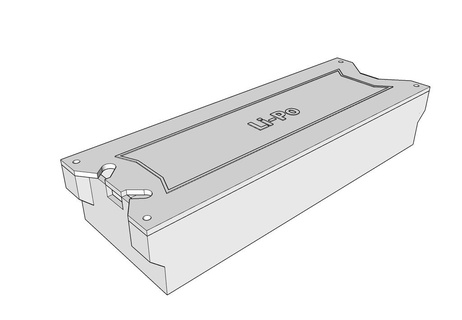 case li-po cells 2s-3s lipo battery holder electronics 3d print model - Mito3D