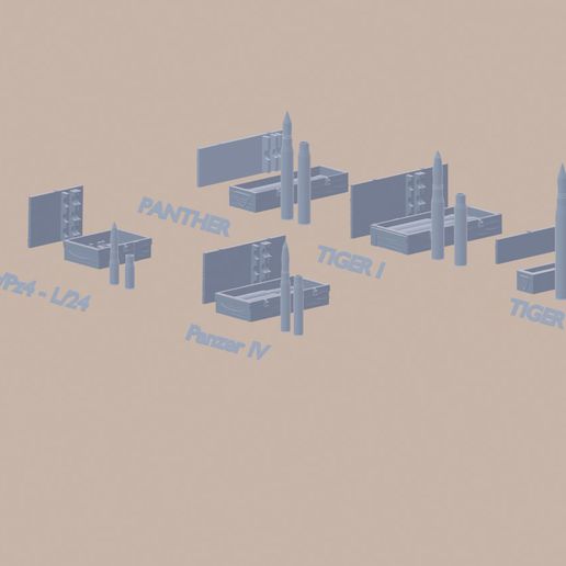 casos munição alemão tanque wwii tigre 1 2 pantera Panzer iv jogos rc caso bainha manga cartuchos soldado militares Caracteres 16 3D print model - Mito3D