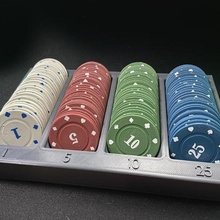 casino chip rack game token money gambling silver 3d print model - Mito3D