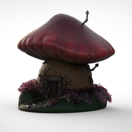 casita hongo - mushroom house art little hong goblin hobbit home roof door plant bilbo garden toy 3D print model - Mito3D