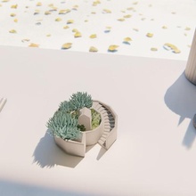 casita pote molde a casa vaso de flores pequena escada cimento especificamente gesso suculenta plantas recipiente 3d print model - Mito3D