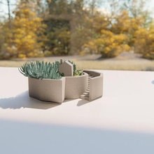 casita pot home flowerpot cement ladder organizer little house design desk 3d print model - Mito3D