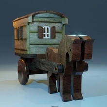 scrigno cavallo carrozza arte arredamento scultura sculture 3d print model - Mito3D