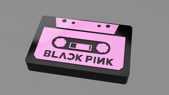 cassette noir rose art 3d print model - Mito3D