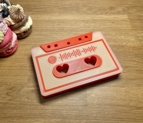 cassette tape spotify valentine's day mixtape music 3d print model - Mito3D