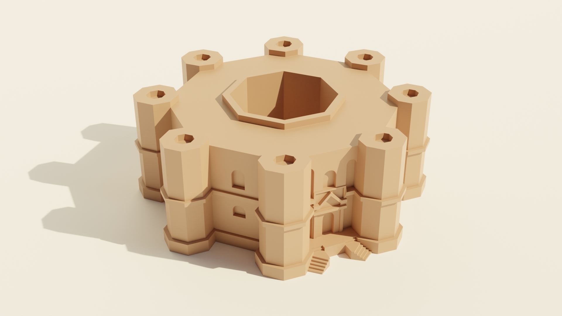 Castel del Monte gotik dönüm noktası mimari bina dış tarihi 3dprint stl dosyası 3dmodel İtalya andria kale Ortaçağa ait 3D print model - Mito3D