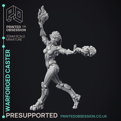 caster warforged - assassin clan presupported illustrated stats 32mm scale game dnd d&d dungeons dragons miniature tabletop game pathfinder rpg creature monster 5e fantasy wargaming 3d print model - Mito3D