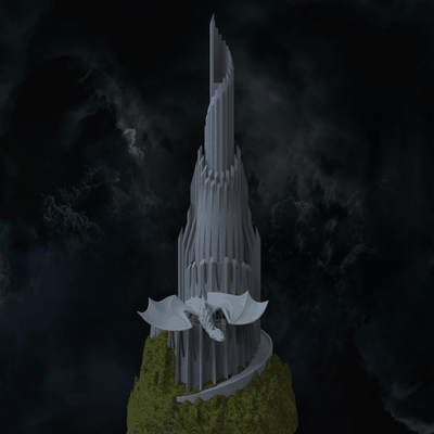 castillo arrastrar n continuar elfico elfos medieval mitologia mitológico juego of tronos señor anillos harry alfarero criatura arquitectura smaug 3d print model - Mito3D