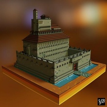 Château voxel art lowpoly table rpg 3d print model - Mito3D