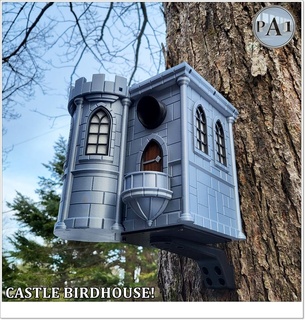 castello birdhouse 100 supporto gratuito Principessa carina medievale Gotico uccelli terrazza uccello natura Casa casa fauna selvatica vacanza all'aperto 3d print model - Mito3D
