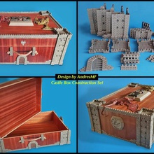 château de la boîte jeu construction maison l'organisation utile le stockage ensemble porte-documents kit donjons dragons les des d&d jouets castlebox château-fort 3d print model - Mito3D