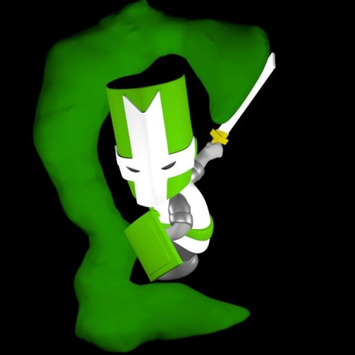 Château écrasé verde vert poison vidéo juegos Jeux 3D print model - Mito3D