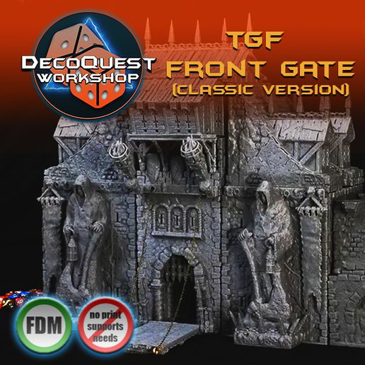 castelo portão clássico versão 3D print model - Mito3D