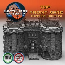 castle gate towers add-on 3d print model - Mito3D