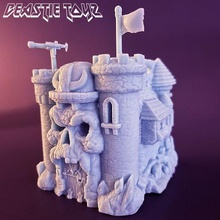 castelo Caveira cinza arte homem motu d 3d print model - Mito3D