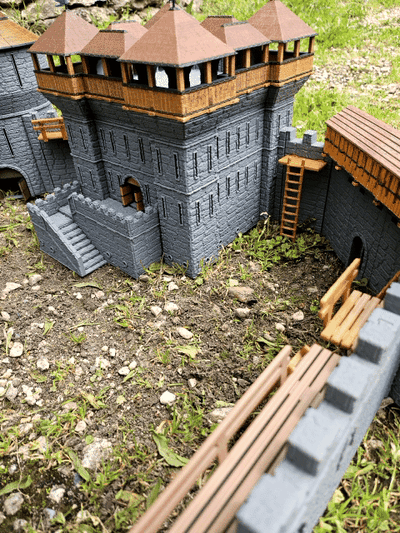 castello pacco prigione ch teau fort mezzo età pareti modello assemblaggio diorama costruzione gioco arte giocattolo 3d print model - Mito3D