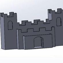 castle pencil architecture holder pen card 3d print model - Mito3D