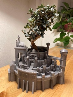 castello fioriera fantasia fiore pentola medievale arredamento 3d print model - Mito3D
