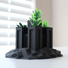 castle planter home outdoors outside green succulents plants architecture fort 3d print model - Mito3D
