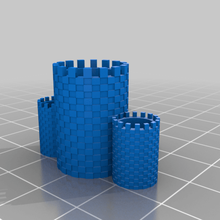 castle stationary holder pen pencil containers 3d print model - Mito3D