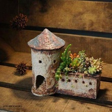 castelo torre matera vaso flores jardim casa plantas plantar 3d print model - Mito3D