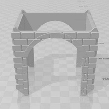 castle wall archway 28mm miniature modular wargaming toy 3d print model - Mito3D