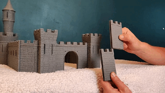 castillo pared montaje paquete ch teau fort modelo diorama niños juego medio siglos caballero fuerte construcción batalla decoración 3d print model - Mito3D
