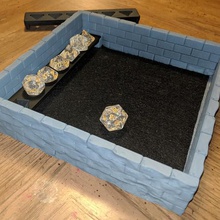 castle wall dice tray removable rack game low poly dungeons dragons 3d print model - Mito3D