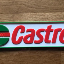 castrol placa a casa garagem olho o óleo força motriz deco 3d print model - Mito3D