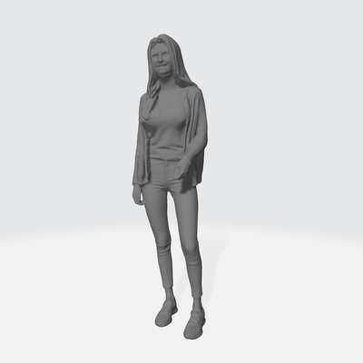 casual woman figure standing 1 64 3d print model - Mito3D