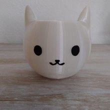 gato cabeza maceta 3d print model - Mito3D