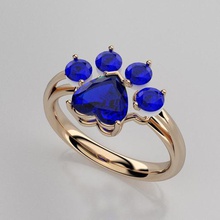 gatto zampa di anello gioielli lusso amore animale cat diamante oro argento matrimonio il design stampabile anelli 3d print model - Mito3D