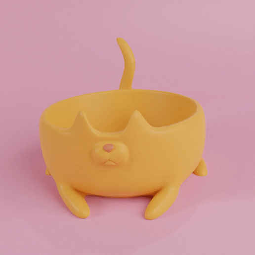 cat pot 3D print model - Mito3D