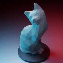 cat art animal chat katze lowpoly highpoly pet statue collection faceted 3d print model - Mito3D