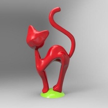 cat feline sculpture art claws tail mammal meow animal character carnivore 3d print model - Mito3D