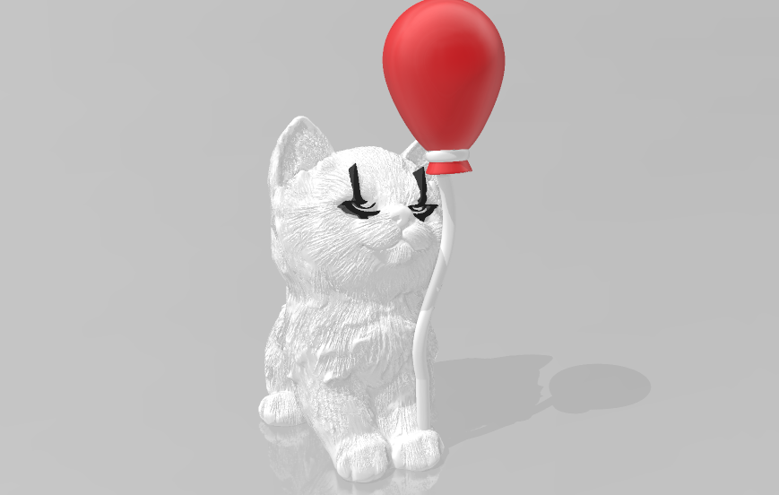 gato palhaço diabo mascote sonhos balão 3D print model - Mito3D